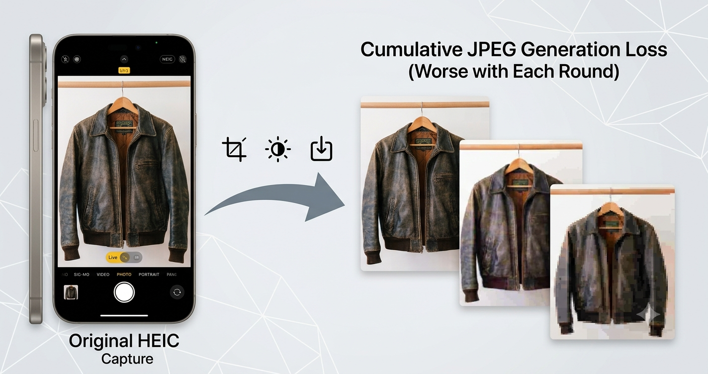 iPhone photo degradation concept - HEIC vs JPEG